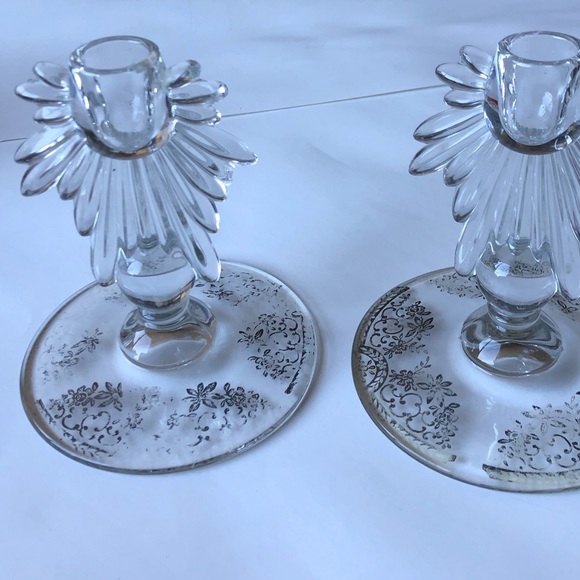 Set of Two Crystal Candle Holders - Picture 3 of 16